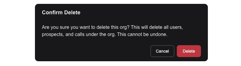 Delete Org