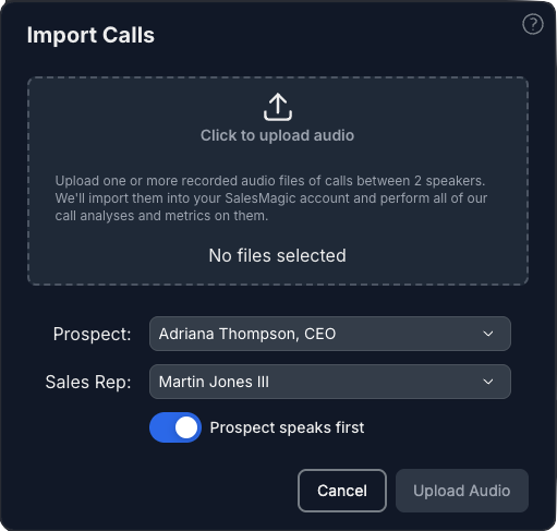 Import Calls Dialog