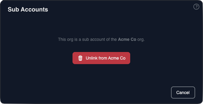 The Sub Accounts menu