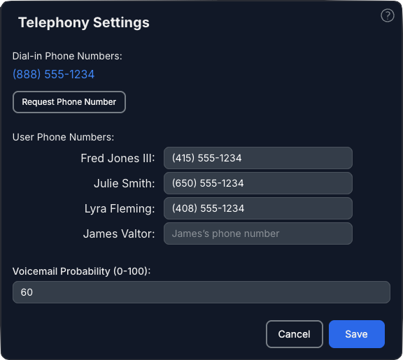 Telephony Settings
